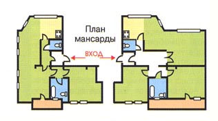 Планировка серии П-44М. План мансарды