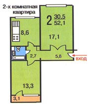 Планировка 2-к квартир серии П-46