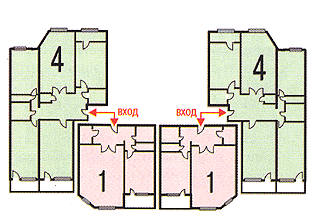Дом серии П-55М. Поэтажный план